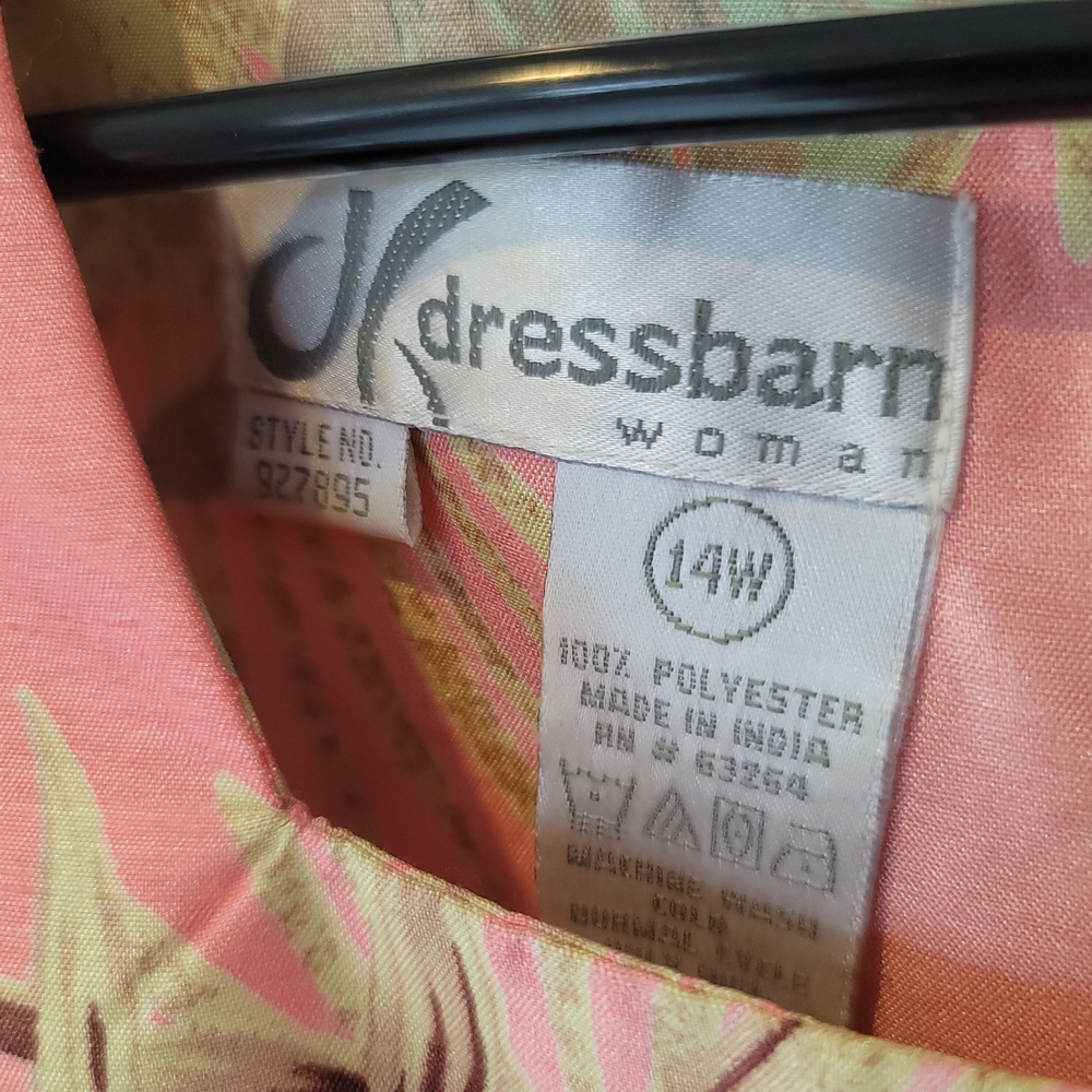 Dress Barn Floral Full Back Zip Top Size 14W - Picture 2 of 9